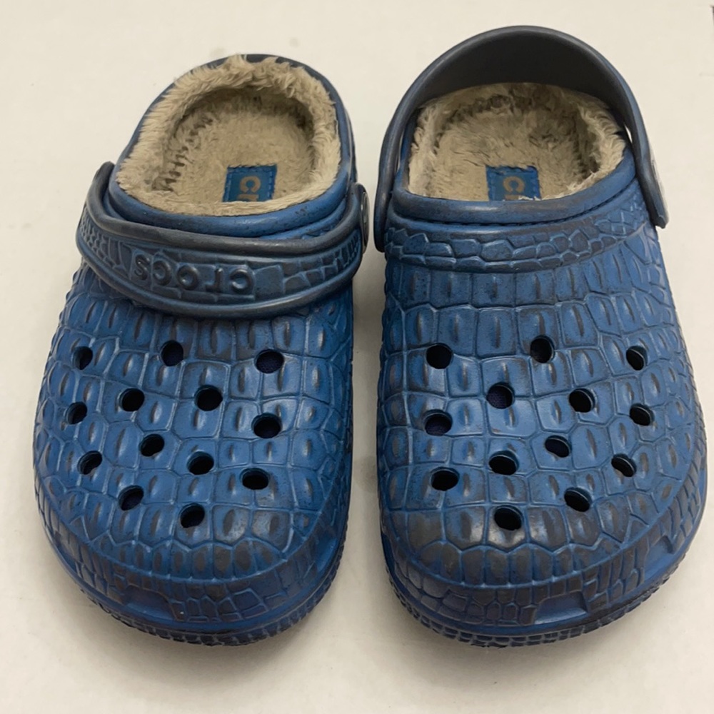 CROCS KIDS”CROCSKIN”LINED, Blue